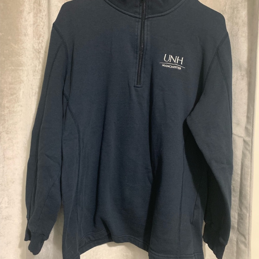 Women’s Sport-Tek Port Authority Navy Quarter-zip sweatshirt with/UNHM Logo
